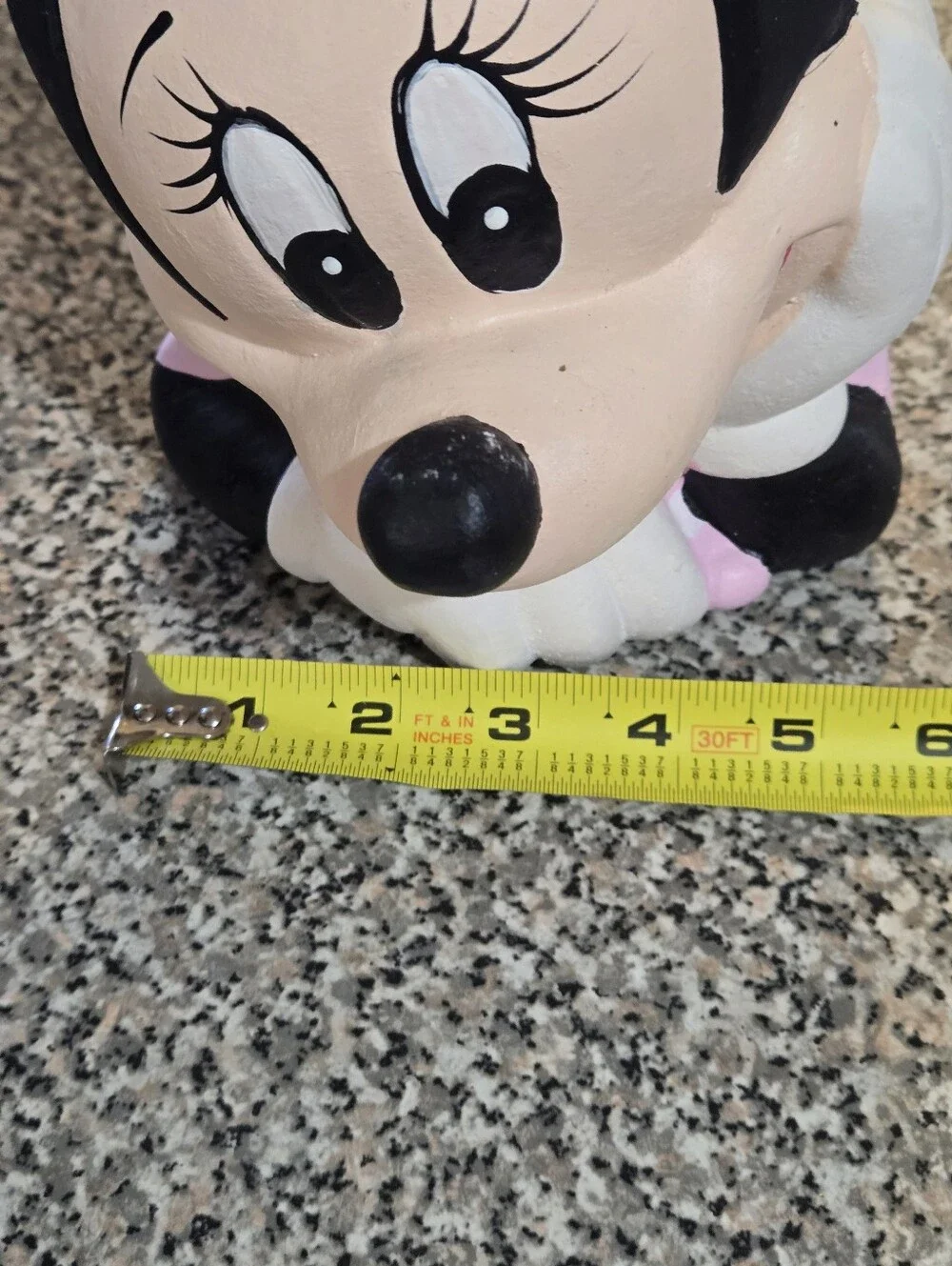 Pink Polka Dot Minnie Mouse Piggy Bank Figurine